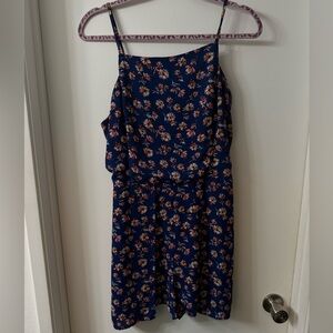 Xhilaration Navy Floral Romper Dress